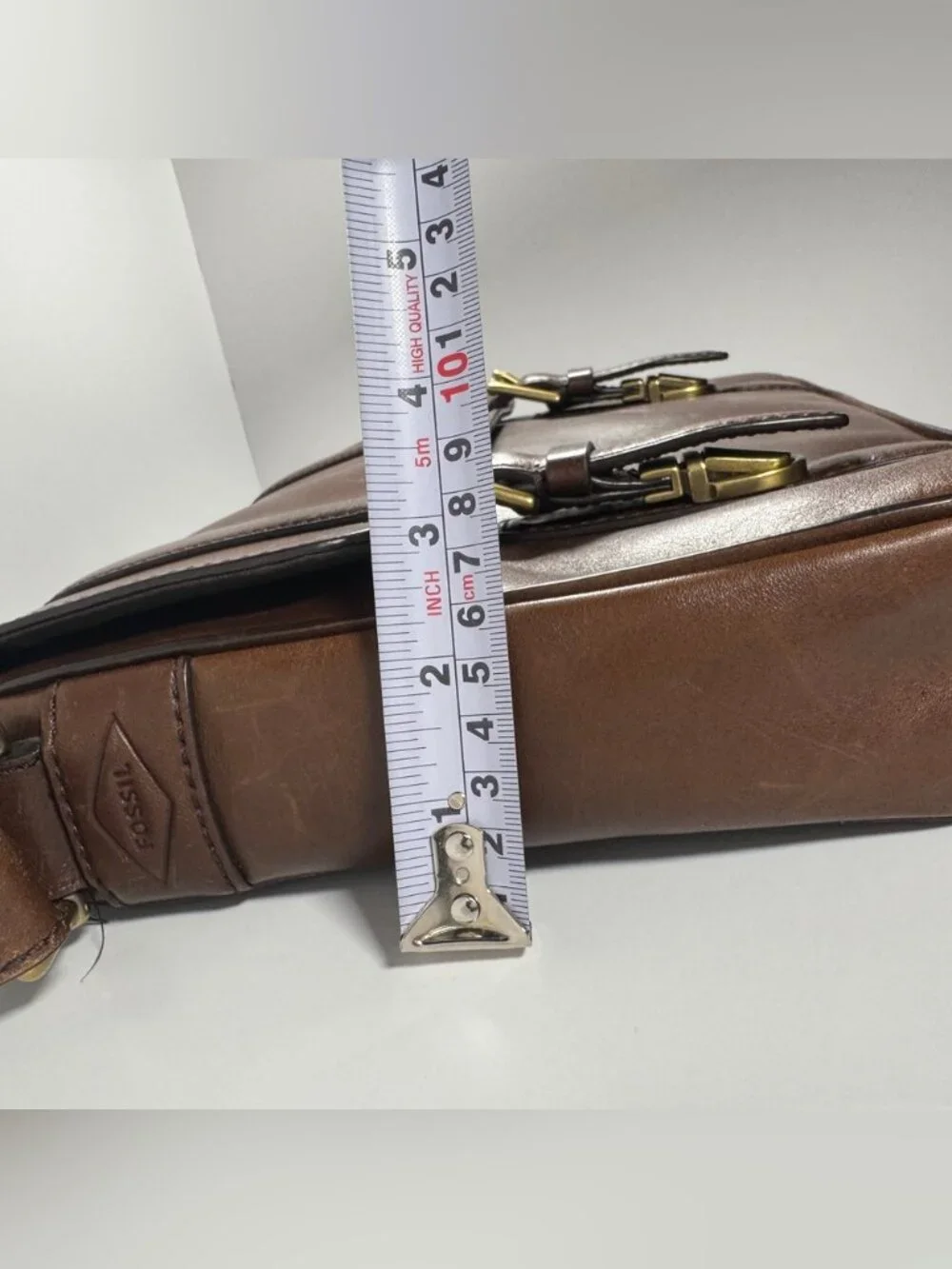 Fossil Brown Leather Messenger Bag Crossbody Men/Unisex City Bag Size